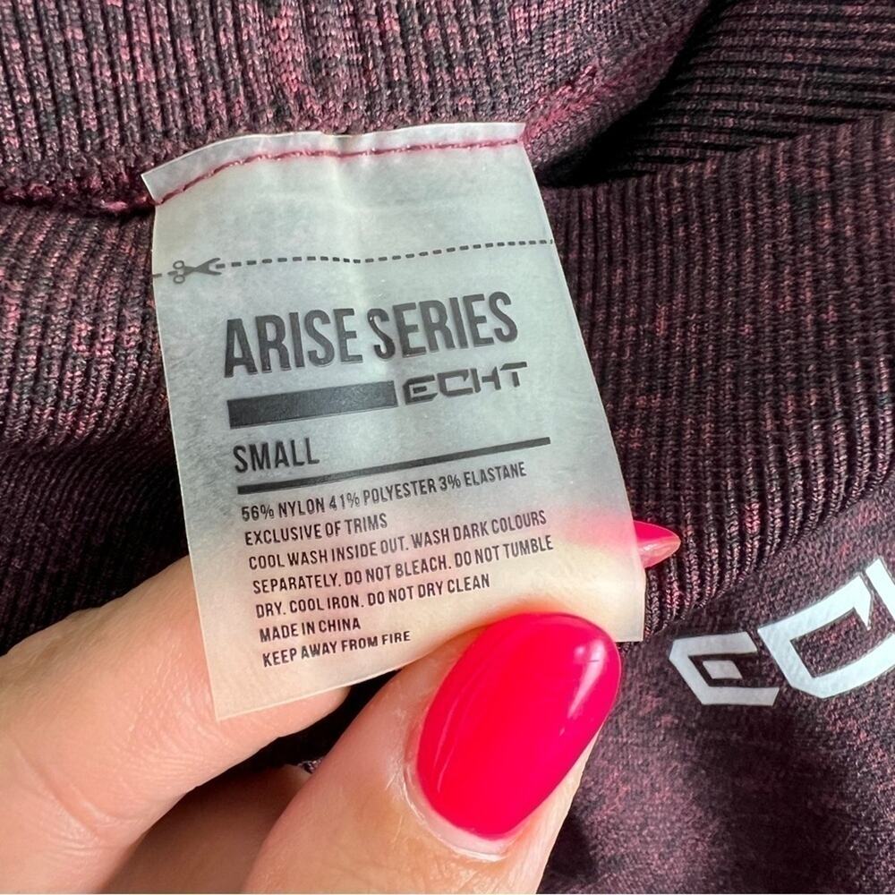 ECHT Berry Arise Laser Cut Shorts S Compressive Dark Red Gym Yoga Activewear EUC - Picture 8 of 9